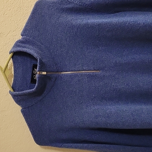 Peter Scott Pure Wool 1/4-zip Sweater - Blue - EU 44 - Picture 4 of 16